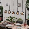 GASTOR Pendant Light - glass chrome, Smoke-coloured, 5-light sources