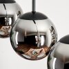 GASTOR Pendant Light - glass chrome, Smoke-coloured, 5-light sources