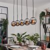 GASTOR Pendant Light - glass chrome, Smoke-coloured, 5-light sources