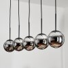 GASTOR Pendant Light - glass chrome, Smoke-coloured, 5-light sources