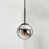 GASTOR Pendant Light - glass chrome, clear, Smoke-coloured, 1-light source