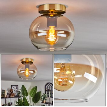 APEDO Ceiling Light - glass brass, 1-light source