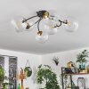 CHEHALIS Ceiling Light - glass gold, black, 6-light sources