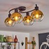 KOYOTO Ceiling Light - glass gold, clear, 4-light sources