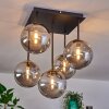 CHEHALIS Ceiling Light - glass gold, black, 5-light sources