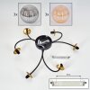 CHEHALIS Ceiling Light - glass gold, black, 6-light sources