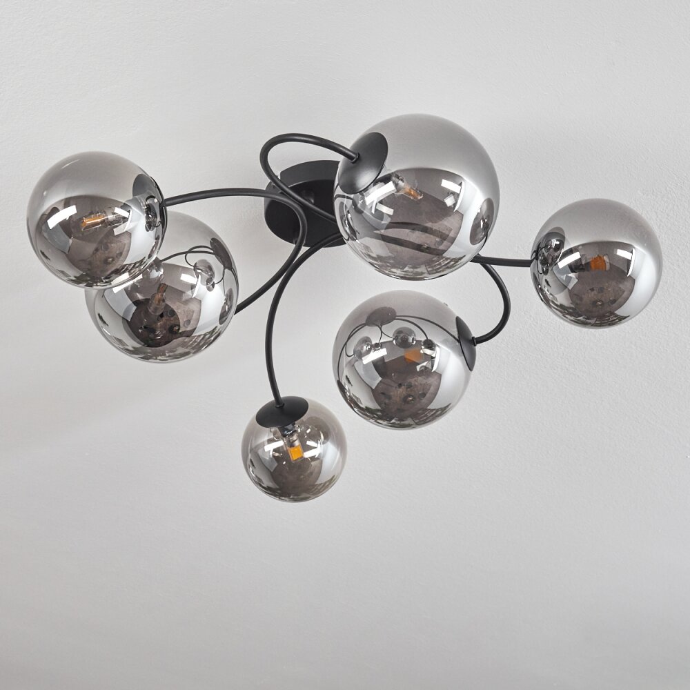 CHEHALIS Ceiling Light - glass Smoke-coloured, 6-light sources
