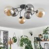 CHEHALIS Ceiling Light - glass Amber, Smoke-coloured, 6-light sources