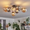 CHEHALIS Ceiling Light - glass Amber, Smoke-coloured, 6-light sources