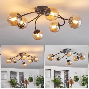 CHEHALIS Ceiling Light - glass Amber, 6-light sources