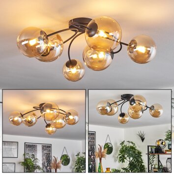 CHEHALIS Ceiling Light - glass Amber, 6-light sources