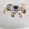 Chehalis Ceiling Light - glass 15 cm gold, black, 6-light sources