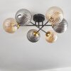 Chehalis Ceiling Light - glass 15 cm gold, black, 6-light sources