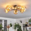 Chehalis Ceiling Light - glass 12 cm, 15 cm gold, black, 6-light sources