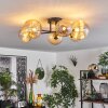 Chehalis Ceiling Light - glass 12 cm, 15 cm gold, black, 6-light sources