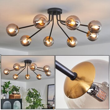 Chehalis Ceiling Light - glass 10 cm gold, black, 8-light sources