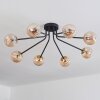 Chehalis Ceiling Light - glass 10 cm gold, black, 8-light sources