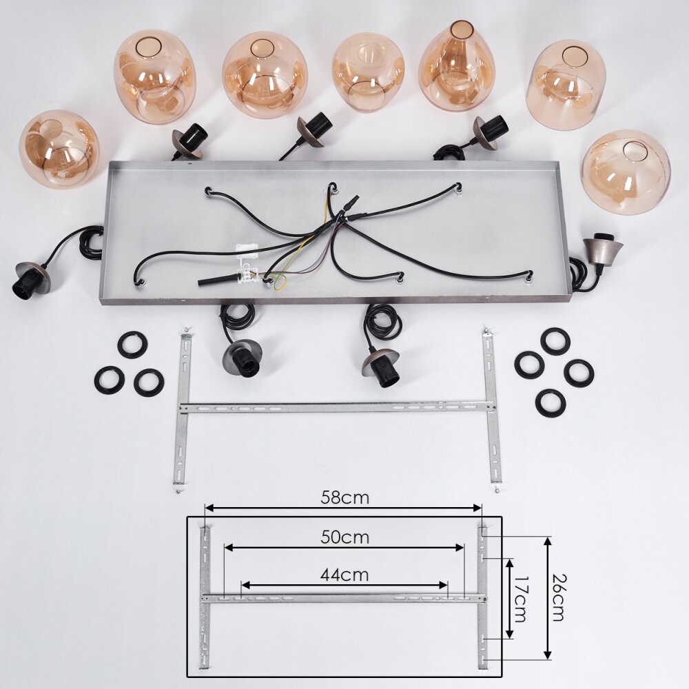 Echallens Pendant Light silver, 7-light sources
