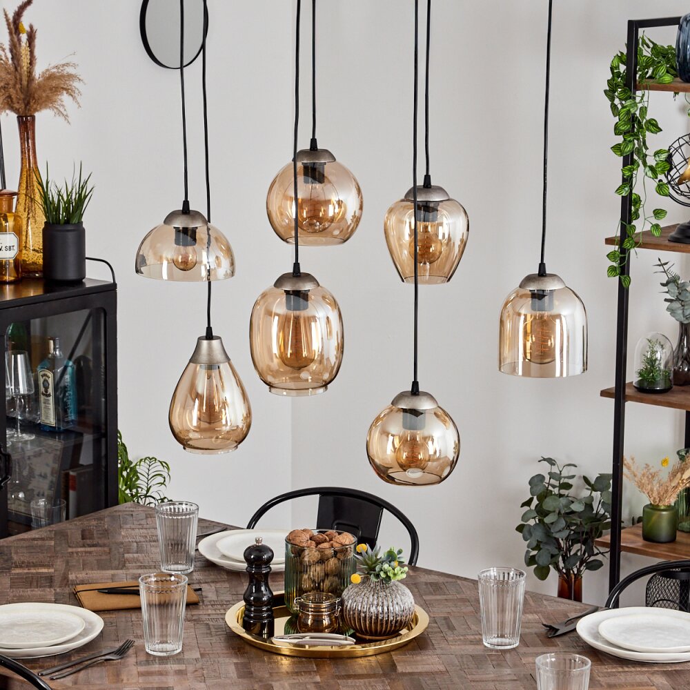 Echallens Pendant Light silver, 7-light sources