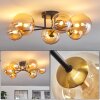 Chehalis Ceiling Light - glass 12 cm, 15 cm gold, black, 6-light sources