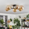 Chehalis Ceiling Light - glass 12 cm, 15 cm gold, black, 6-light sources