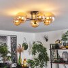 Chehalis Ceiling Light - glass 12 cm, 15 cm gold, black, 6-light sources