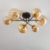 Chehalis Ceiling Light - glass 12 cm, 15 cm gold, black, 6-light sources