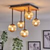 Chehalis Ceiling Light - glass 12 cm Ecru, black, 5-light sources