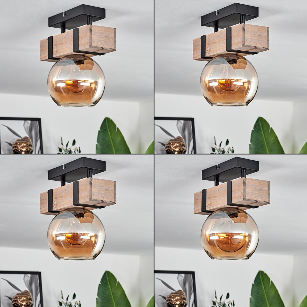 Montgomery Ceiling Light - glass 15 cm Ecru, black, 1-light source