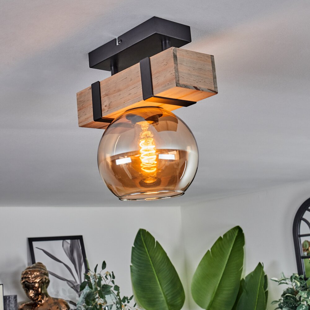 Montgomery Ceiling Light - glass 15 cm Ecru, black, 1-light source