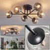 Chehalis Ceiling Light - glass 10 cm clear, Smoke-coloured, 6-light sources