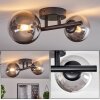 Chehalis Ceiling Light - glass 10 cm, 12 cm black, 2-light sources