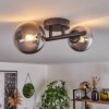 Chehalis Ceiling Light - glass 10 cm, 12 cm black, 2-light sources