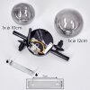 Chehalis Ceiling Light - glass 10 cm, 12 cm black, 2-light sources