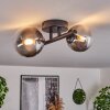 Chehalis Ceiling Light - glass 10 cm, 12 cm black, 2-light sources