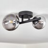 Chehalis Ceiling Light - glass 10 cm, 12 cm black, 2-light sources