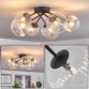 Chehalis Ceiling Light - glass 12 cm, 15 cm clear, 6-light sources