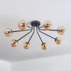 Chehalis Ceiling Light - glass 10 cm gold, black, 8-light sources