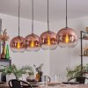 Koyoto Pendant Light - glass 30 cm clear, coppery, 4-light sources