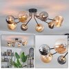 Chehalis Ceiling Light - glass 12 cm, 15 cm gold, black, 8-light sources