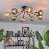 Chehalis Ceiling Light - glass 12 cm, 15 cm gold, black, 8-light sources