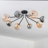 Chehalis Ceiling Light - glass 12 cm, 15 cm gold, black, 8-light sources