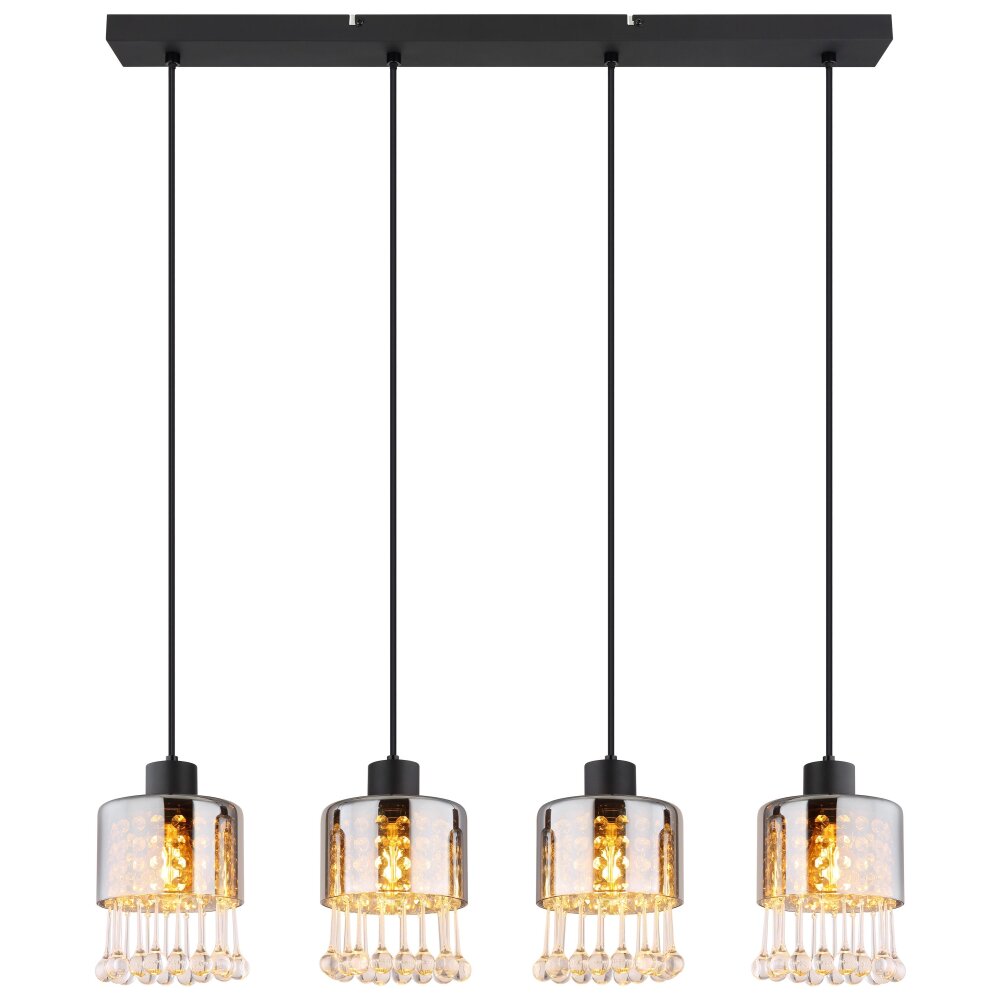 Globo HENDRY Pendant Light black, 4-light sources