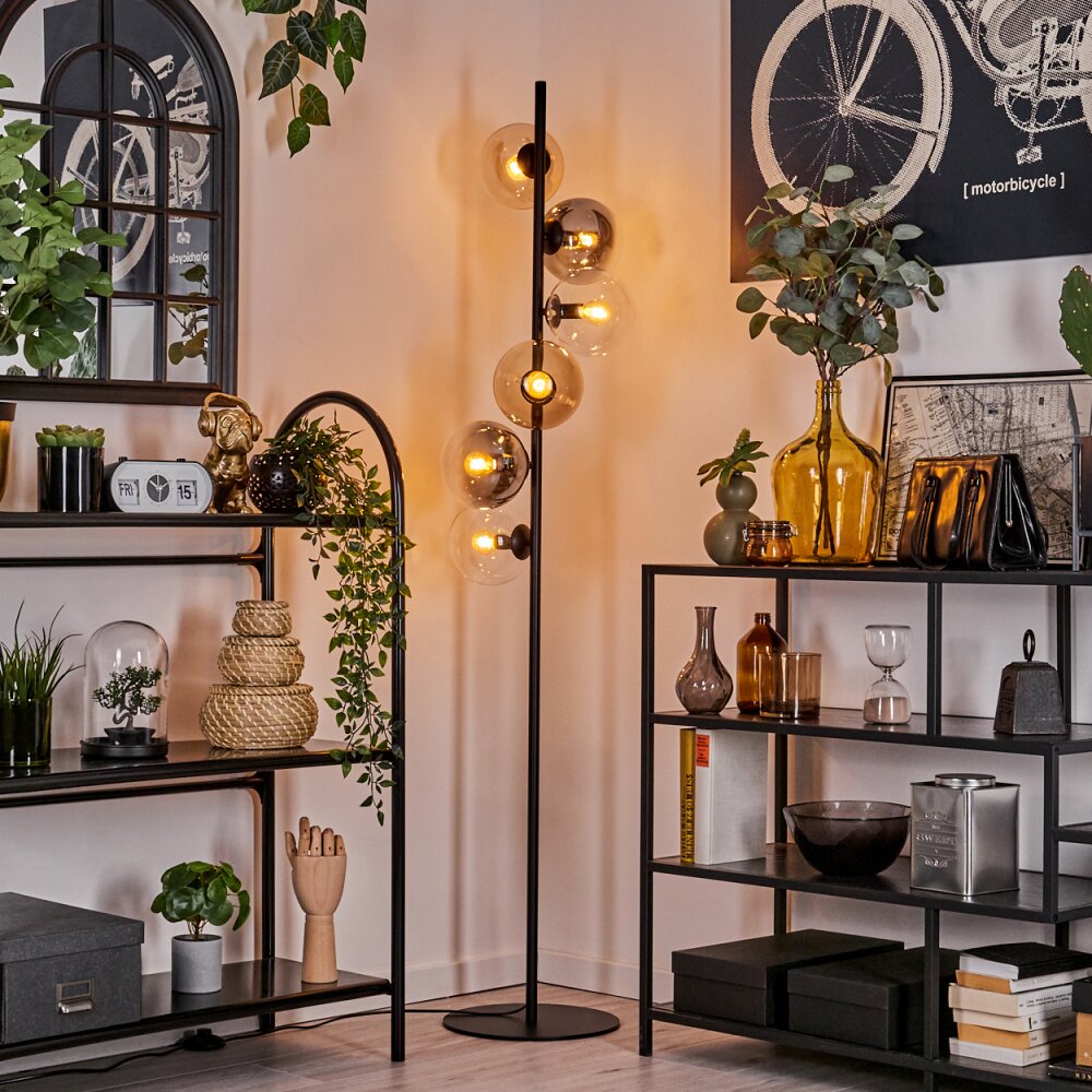 Gastor Floor Lamp - glass 15 cm Amber, clear, Smoke-coloured, 6-light sources