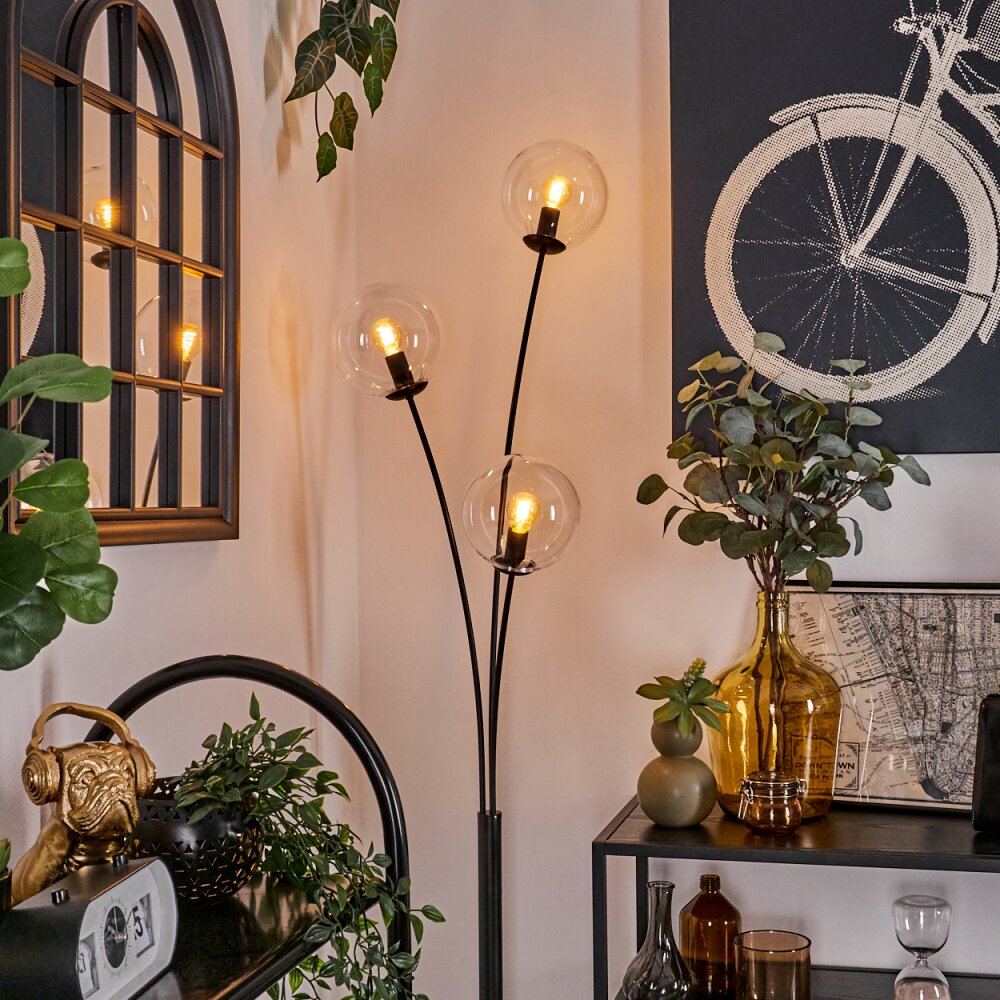 Gastor Floor Lamp - glass 15 cm clear, 3-light sources