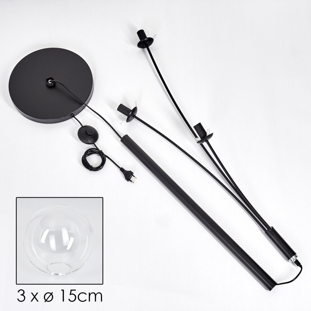 Gastor Floor Lamp - glass 15 cm clear, 3-light sources