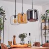 Lauden Pendant Light - glass 25 cm Amber, chrome, clear, 3-light sources