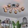 Chehalis Ceiling Light - glass 12 cm, 15 cm gold, black, 8-light sources