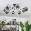 Chehalis Ceiling Light - glass 12 cm, 15 cm gold, black, 8-light sources