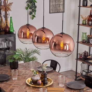 Koyotot Pendant Light - glass 30 cm clear, coppery, 3-light sources